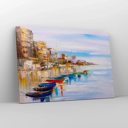 Quadro su tela - Stampe su Tela - Molo cittadino multicolore - 100x70 cm