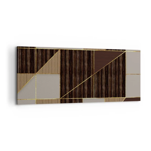 Quadro su tela - Stampe su Tela - Mosaico di marrone e oro - 120x50 cm