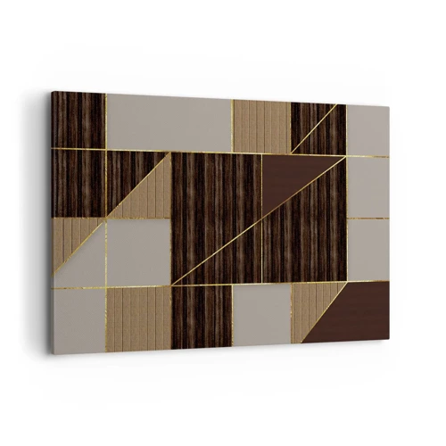 Quadro su tela - Stampe su Tela - Mosaico di marrone e oro - 120x80 cm