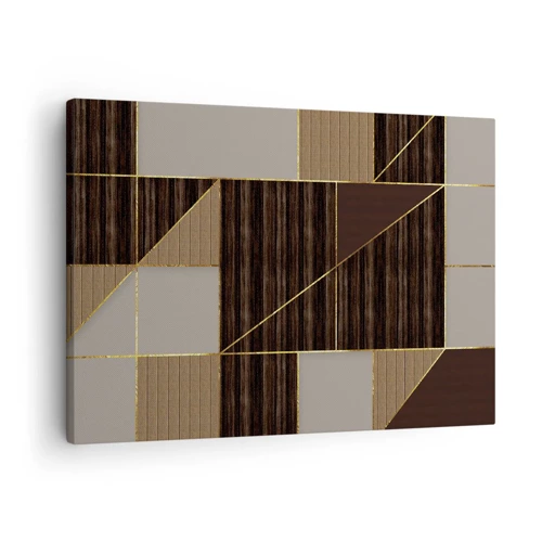 Quadro su tela - Stampe su Tela - Mosaico di marrone e oro - 70x50 cm
