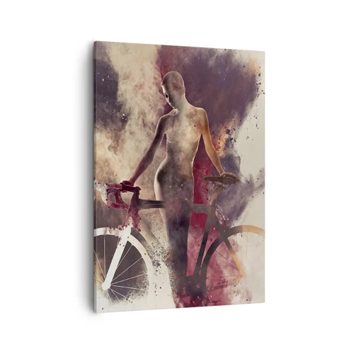 Quadro su tela - Stampe su Tela - Nelle forme di marmo un'anima da ciclista - 50x70 cm