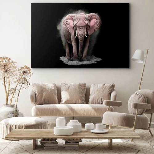 Quadro su tela - Stampe su Tela - Non pensare all'elefante rosa! - 70x50 cm