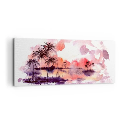 Quadro su tela - Stampe su Tela - Pace dei tropici in rosso - 100x40 cm