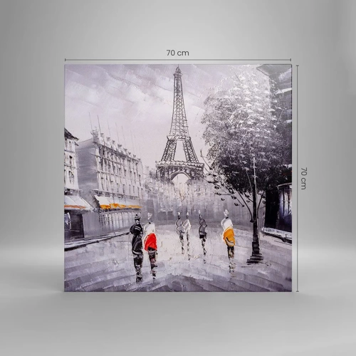 Quadro su tela - Stampe su Tela - Passeggiata a Parigi - 70x70 cm
