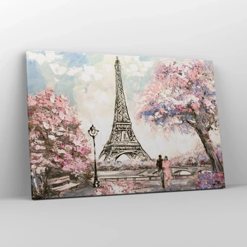 Quadro su tela - Stampe su Tela - Passeggiata a Parigi in aprile - 120x80 cm