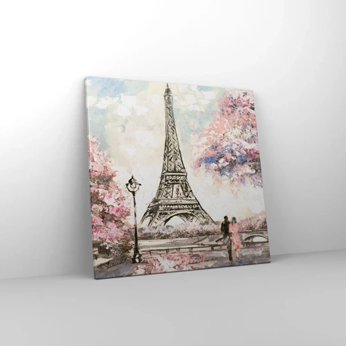 Quadro su tela - Stampe su Tela - Passeggiata a Parigi in aprile - 50x50 cm