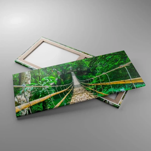 Quadro su tela - Stampe su Tela - Ponte sospeso sopra il verde - 120x50 cm