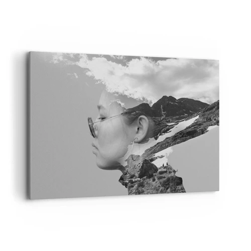 Quadro su tela - Stampe su Tela - Ritratto montano nuvoloso - 100x70 cm