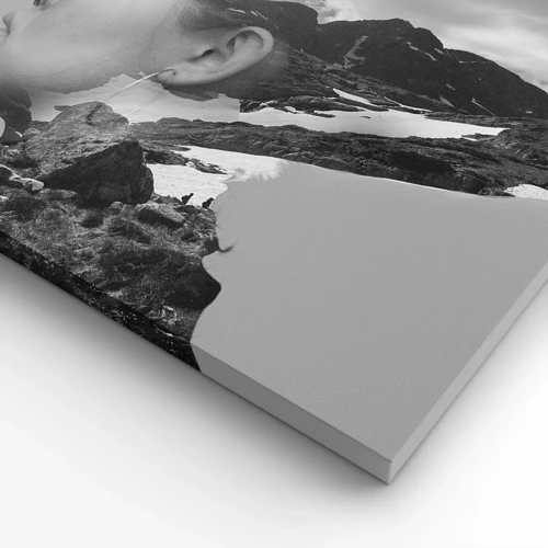 Quadro su tela - Stampe su Tela - Ritratto montano nuvoloso - 70x70 cm