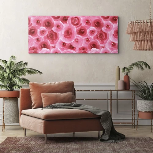 Quadro su tela - Stampe su Tela - Rose in alto e in basso - 100x40 cm