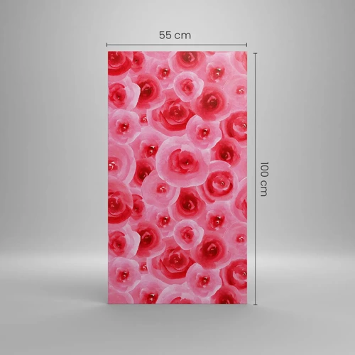 Quadro su tela - Stampe su Tela - Rose in alto e in basso - 55x100 cm