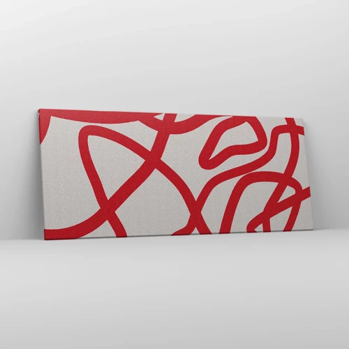 Quadro su tela - Stampe su Tela - Rosso su bianco - 120x50 cm