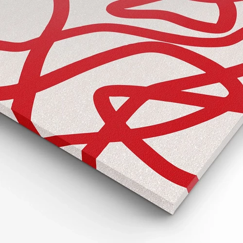 Quadro su tela - Stampe su Tela - Rosso su bianco - 120x50 cm
