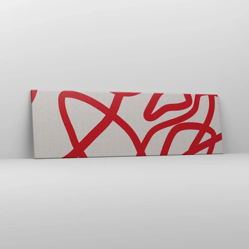 Quadro su tela - Stampe su Tela - Rosso su bianco - 160x50 cm