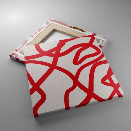 Quadro su tela - Stampe su Tela - Rosso su bianco - 30x30 cm