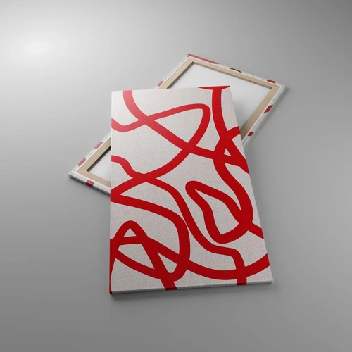 Quadro su tela - Stampe su Tela - Rosso su bianco - 65x120 cm