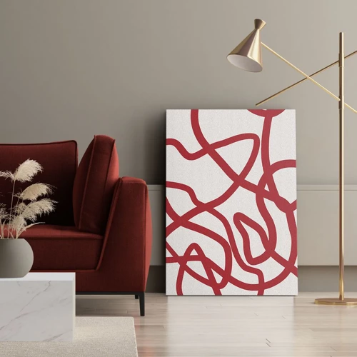 Quadro su tela - Stampe su Tela - Rosso su bianco - 65x120 cm