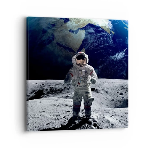 Quadro su tela - Stampe su Tela - Saluti dalla luna - 40x40 cm