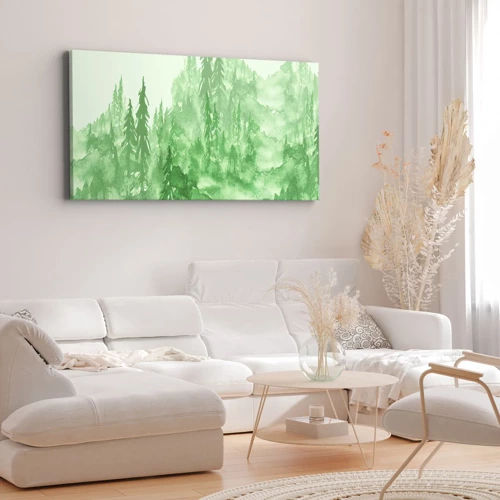 Quadro su tela - Stampe su Tela - Sfocato da una nebbia verde - 100x40 cm