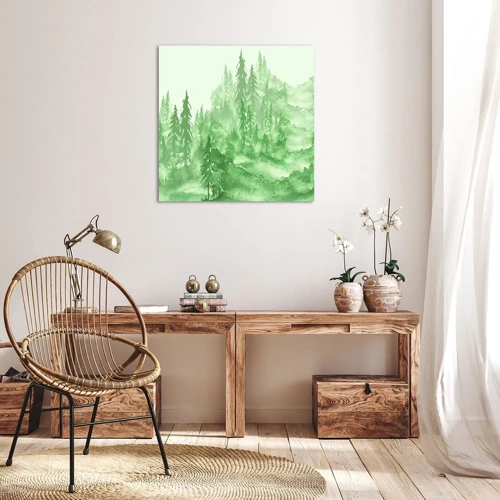 Quadro su tela - Stampe su Tela - Sfocato da una nebbia verde - 50x50 cm