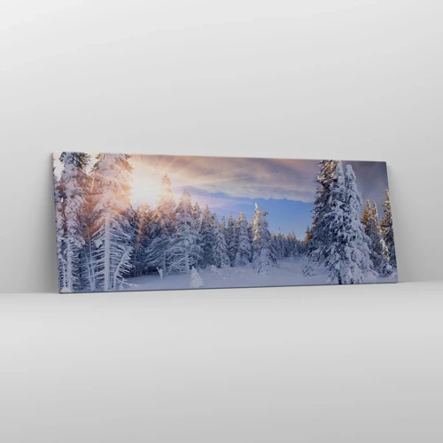 Quadro su tela - Stampe su Tela - Spettacolo innevato della natura - 140x50 cm