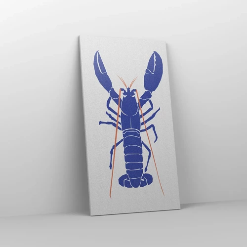 Quadro su tela - Stampe su Tela - Squisita aragosta in blu - 55x100 cm