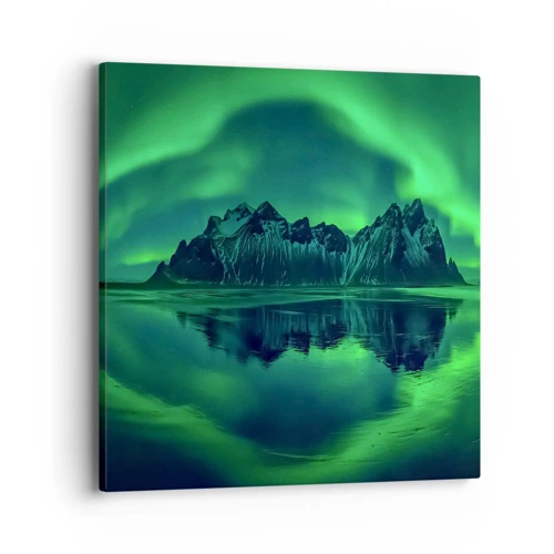 Quadro su tela - Stampe su Tela - Tra le braccia dell'aurora boreale - 40x40 cm