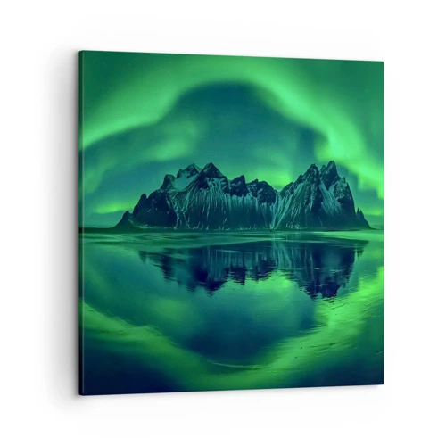 Quadro su tela - Stampe su Tela - Tra le braccia dell'aurora boreale - 50x50 cm