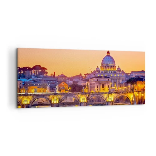 Quadro su tela - Stampe su Tela - Tramonto sulla Città Eterna - 100x40 cm