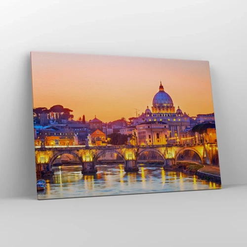 Quadro su tela - Stampe su Tela - Tramonto sulla Città Eterna - 100x70 cm