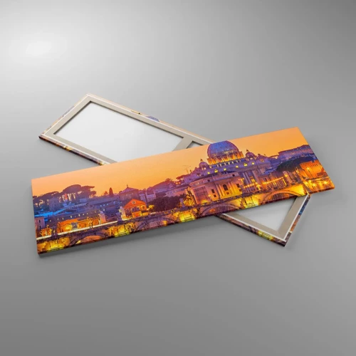 Quadro su tela - Stampe su Tela - Tramonto sulla Città Eterna - 160x50 cm