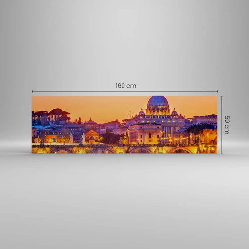 Quadro su tela - Stampe su Tela - Tramonto sulla Città Eterna - 160x50 cm