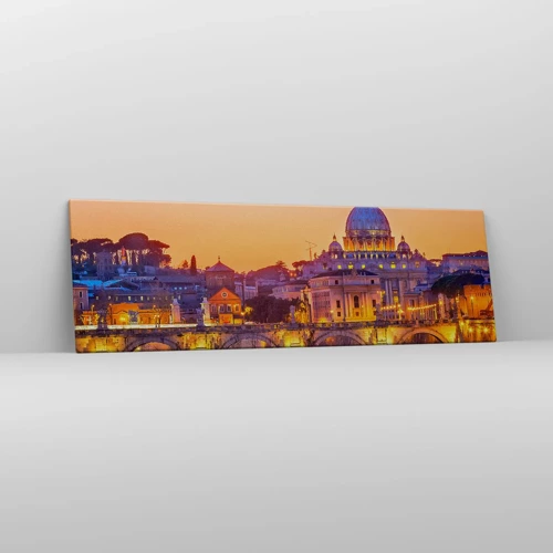 Quadro su tela - Stampe su Tela - Tramonto sulla Città Eterna - 160x50 cm