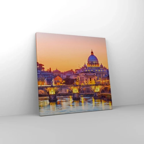 Quadro su tela - Stampe su Tela - Tramonto sulla Città Eterna - 40x40 cm