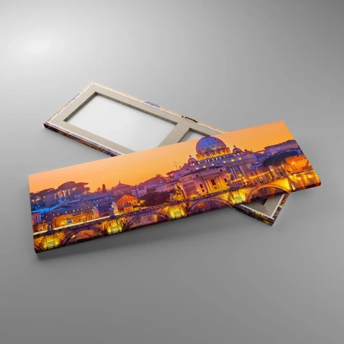 Quadro su tela - Stampe su Tela - Tramonto sulla Città Eterna - 90x30 cm