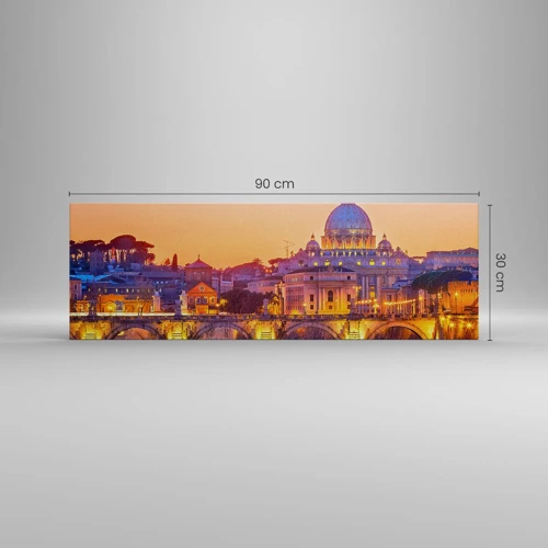 Quadro su tela - Stampe su Tela - Tramonto sulla Città Eterna - 90x30 cm