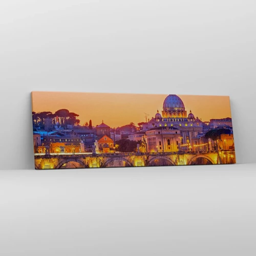 Quadro su tela - Stampe su Tela - Tramonto sulla Città Eterna - 90x30 cm