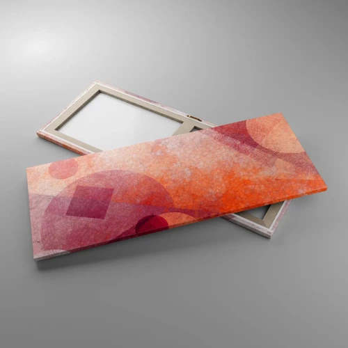 Quadro su tela - Stampe su Tela - Trasformazioni geometriche in rosa - 100x40 cm