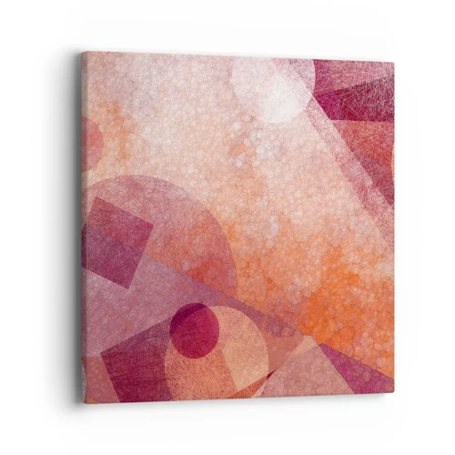 Quadro su tela - Stampe su Tela - Trasformazioni geometriche in rosa - 40x40 cm