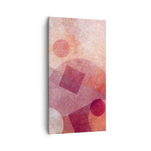 Quadro su tela - Stampe su Tela - Trasformazioni geometriche in rosa - 55x100 cm