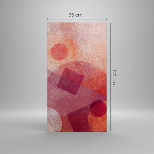 Quadro su tela - Stampe su Tela - Trasformazioni geometriche in rosa - 65x120 cm