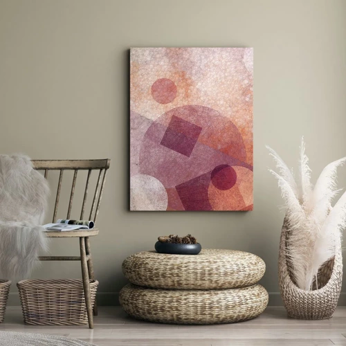 Quadro su tela - Stampe su Tela - Trasformazioni geometriche in rosa - 65x120 cm