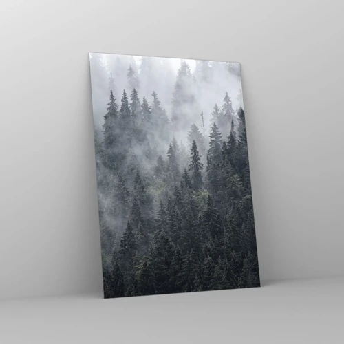 Quadro su vetro - Alba nel bosco - 50x70 cm