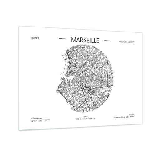 Quadro su vetro - Anatomia di Marsiglia - 70x50 cm