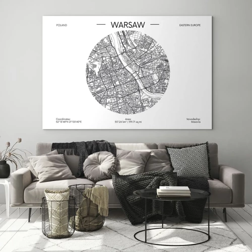 Quadro su vetro - Anatomia di Varsavia - 70x50 cm