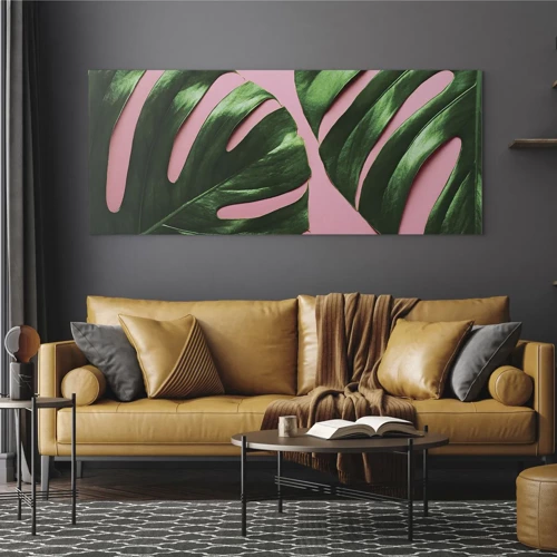 Quadro su vetro - Appuntamento in verde - 120x50 cm