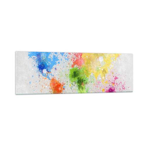 Quadro su vetro Arttor 160x50 cm - Tutti i colori del mondo - Mappa Del Mondo, Continenti, Viaggi, Grafica, Illustrazione Colorata, Per il Salotto, Per la Camera da letto, Rosa, Verde, Orizzontali, Vetro, GAB160x50-3559