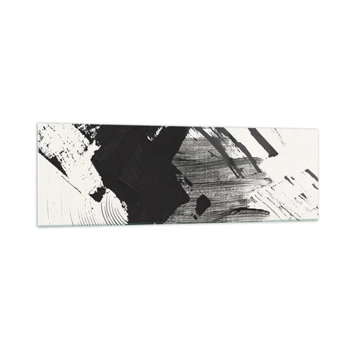 Quadro su vetro - Astrazione: espressione di nero - 160x50 cm
