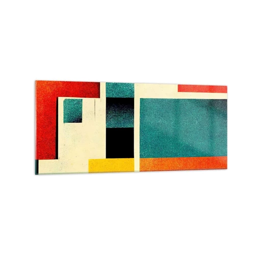 Quadro su vetro - Astrazione geometrica: energia buona - 120x50 cm