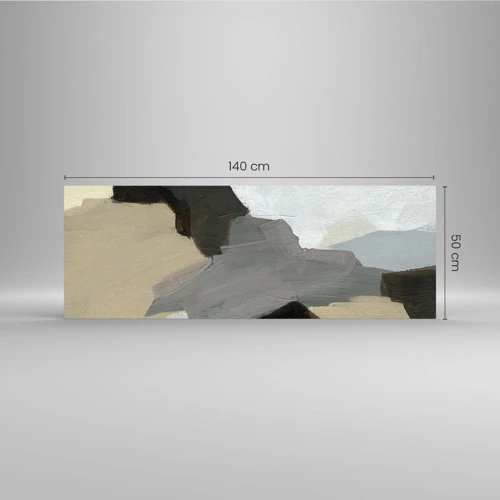 Quadro su vetro - Astrazione: il crocevia del grigio - 140x50 cm